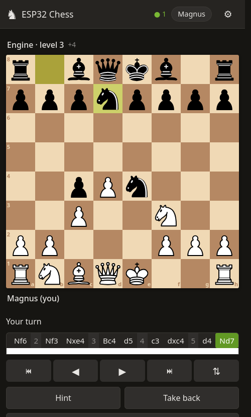 A game against the engine